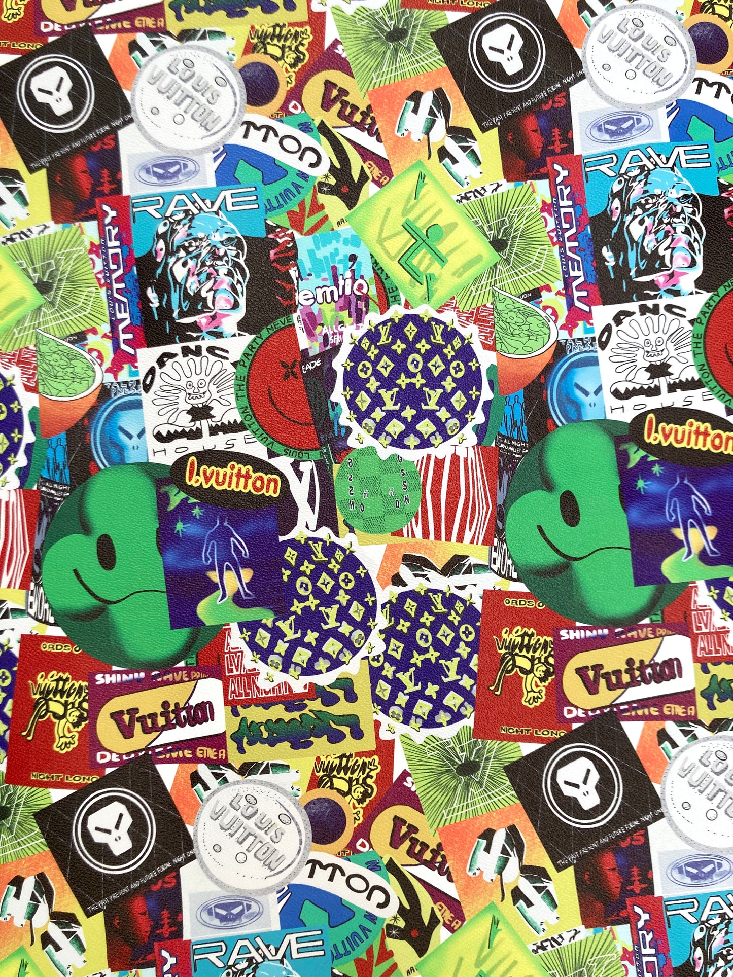 Designer Cartoon LV Vinyl Leder Materialien für handgefertigte benutzerdefinierte Sneakers DIY Polsterung