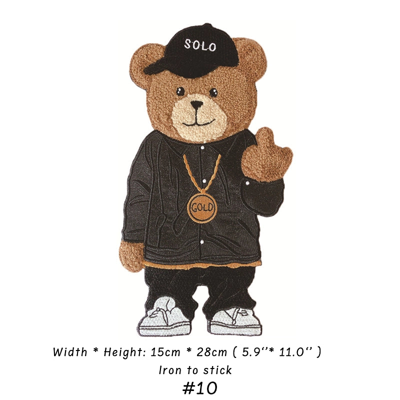 Embroidery Bear Cartoon Patches for Custom DIY Jackets Clothing Sewing