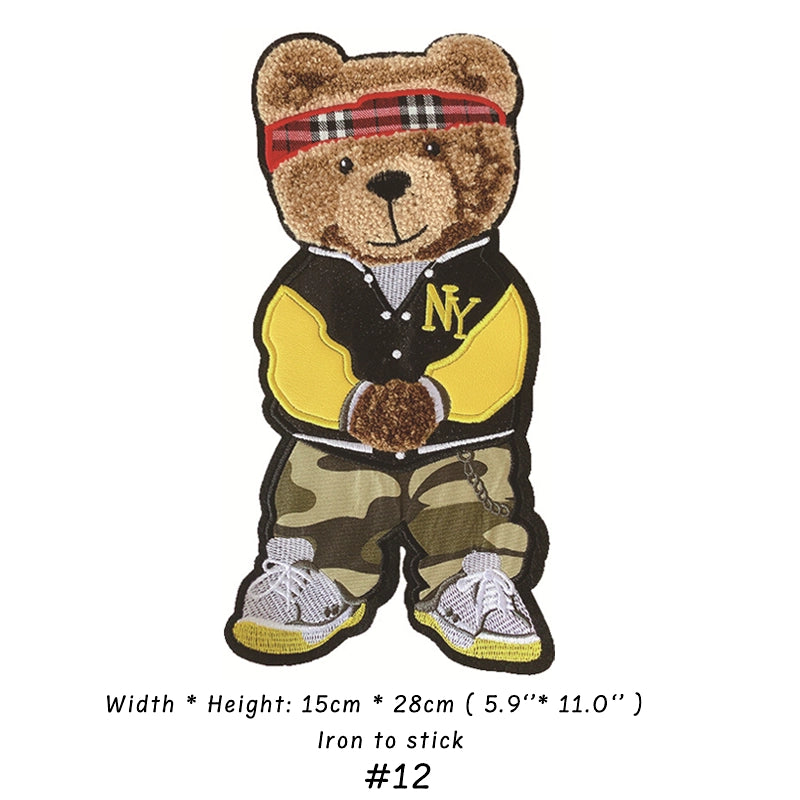 Embroidery Bear Cartoon Patches for Custom DIY Jackets Clothing Sewing