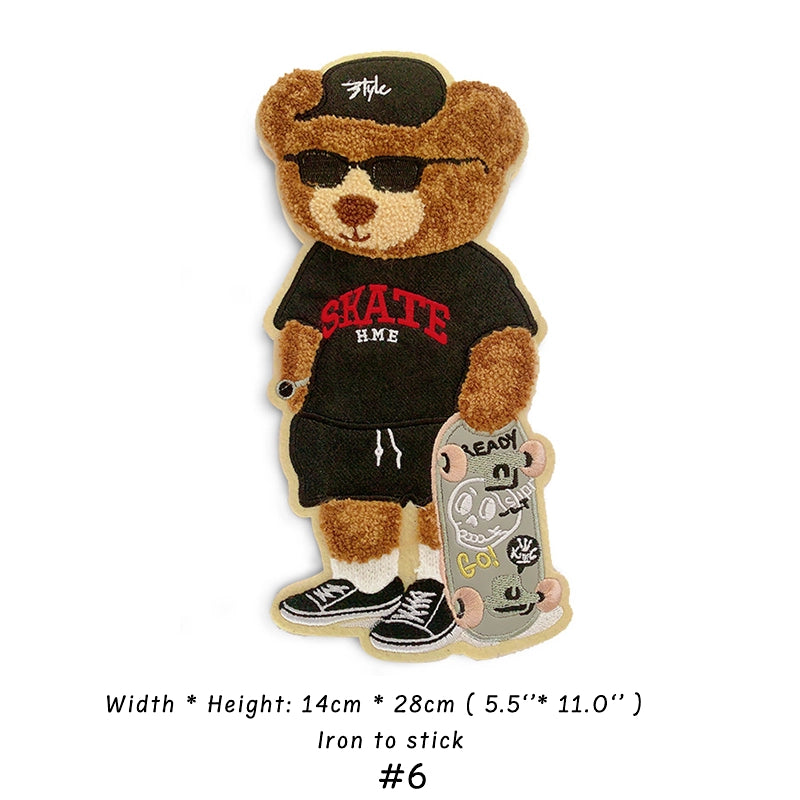 Embroidery Bear Cartoon Patches for Custom DIY Jackets Clothing Sewing
