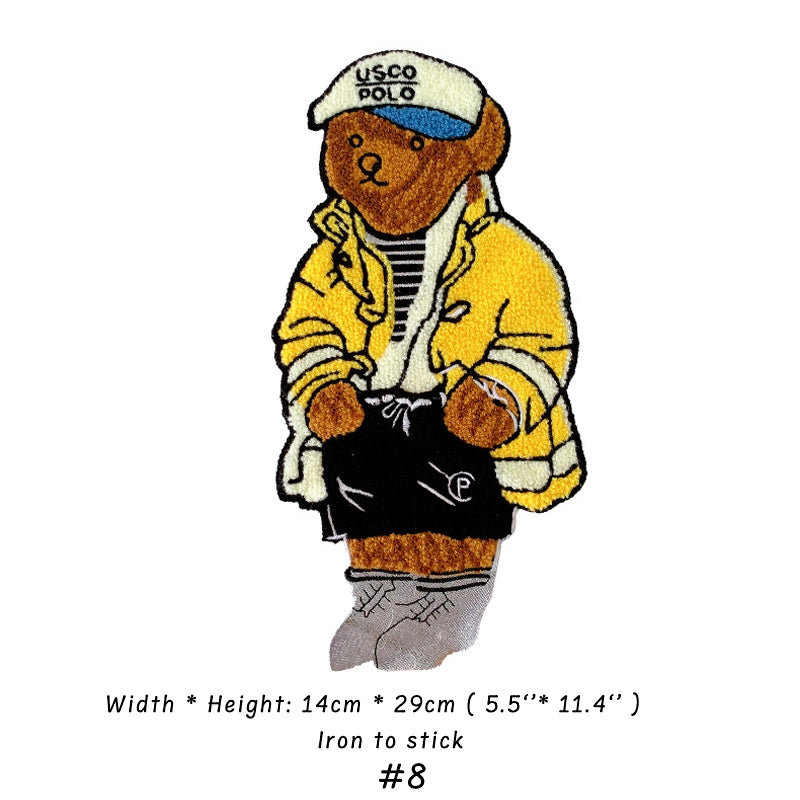 Embroidery Bear Cartoon Patches for Custom DIY Jackets Clothing Sewing