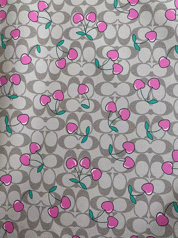 Coach Cherry Cream Leather Sheet for Crocs DIY Handmade
