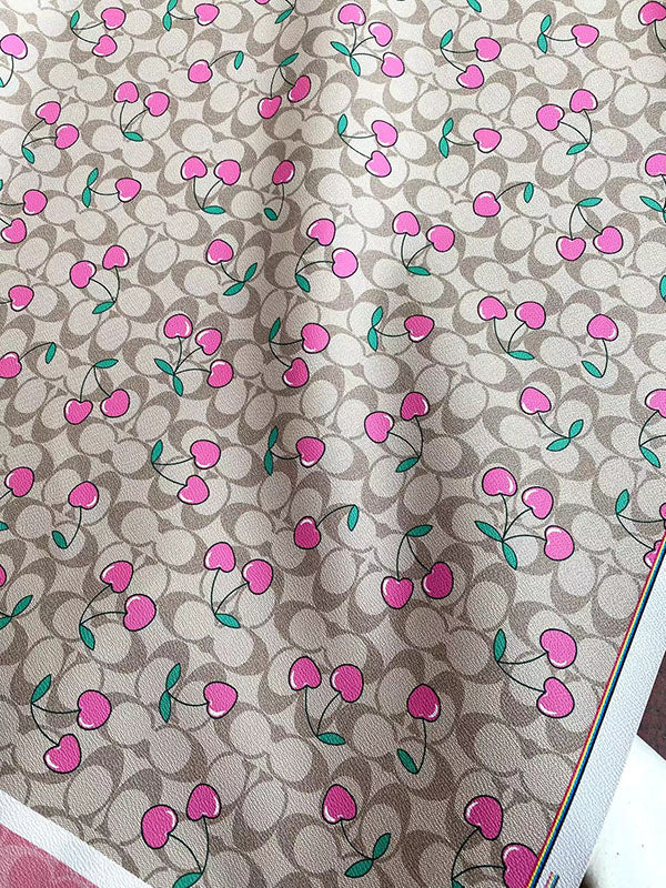 Coach Cherry Cream Leather Sheet for Crocs DIY Handmade