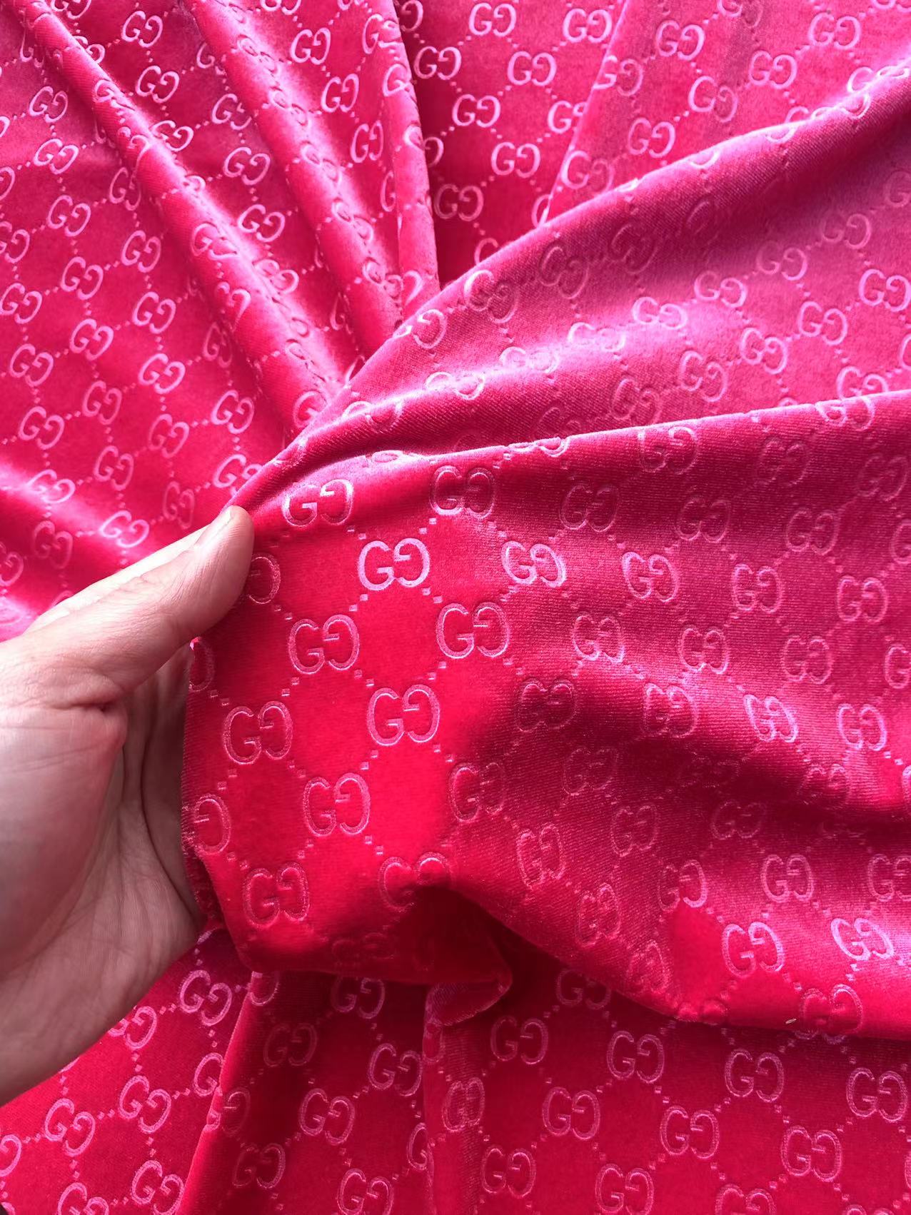 Luxury Hot Pink Gucci Velvet Fabric for Sneaker Custom Sewing Sofa Home Deco