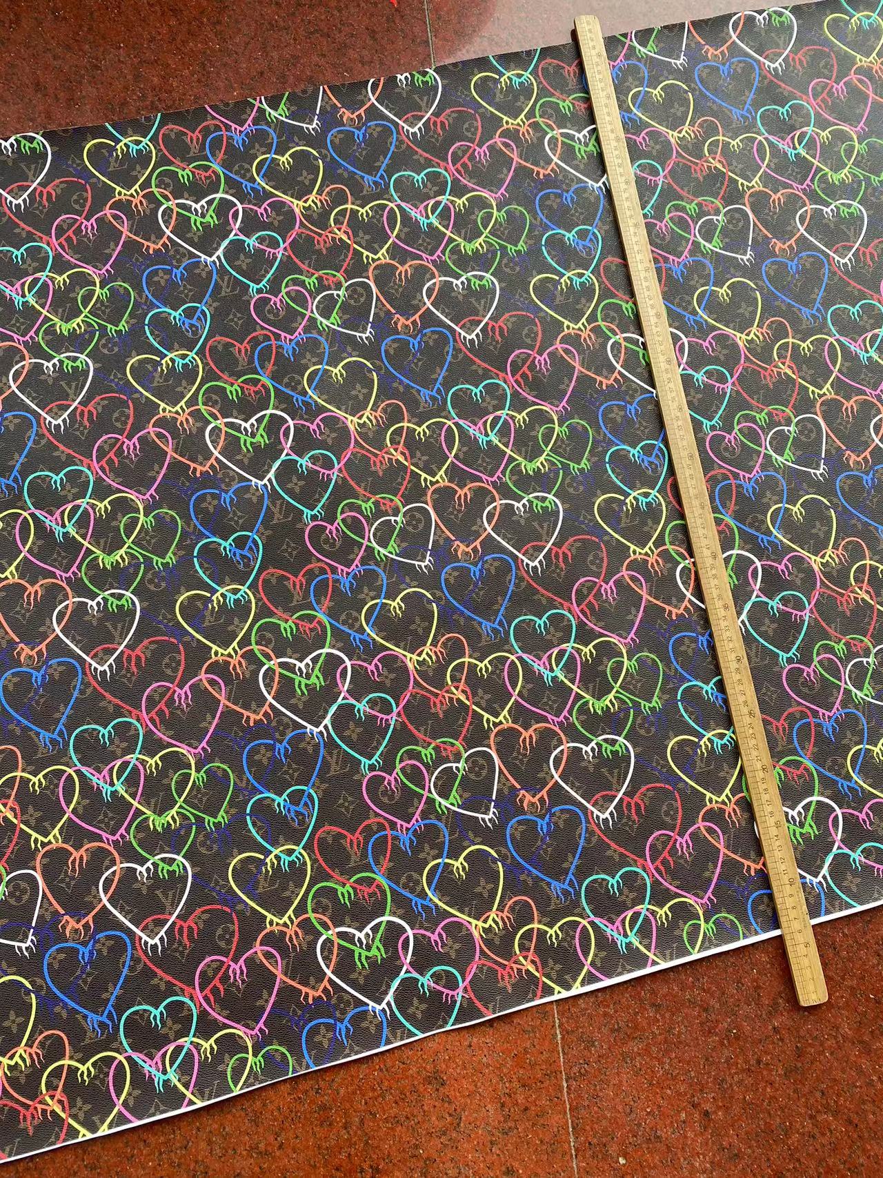 New LV Heat Designer Faux Leather Sheet for DIY Handmade Projects
