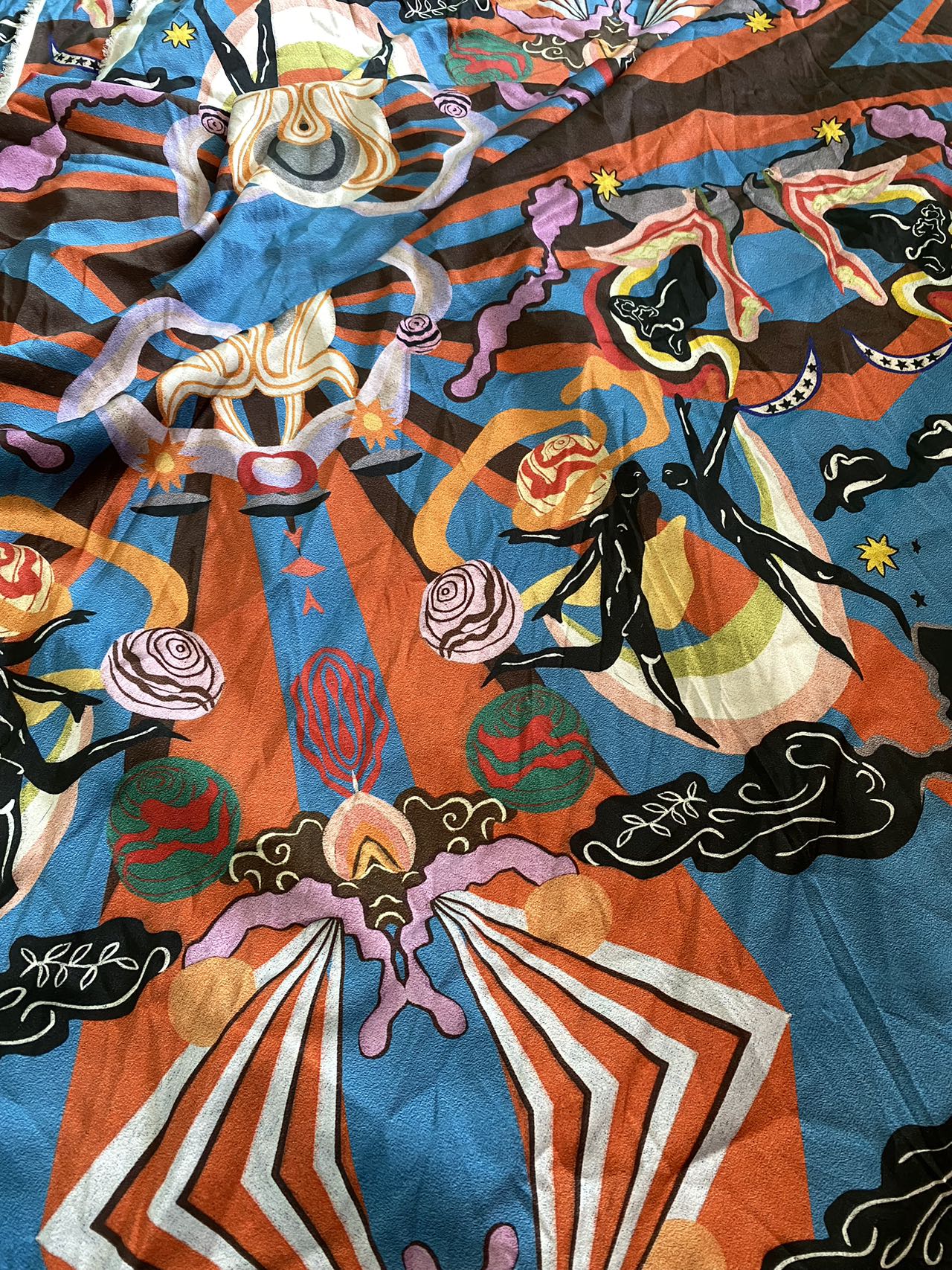 Colorful Designer Versace Satin Fabric for Clothing Summer Wear