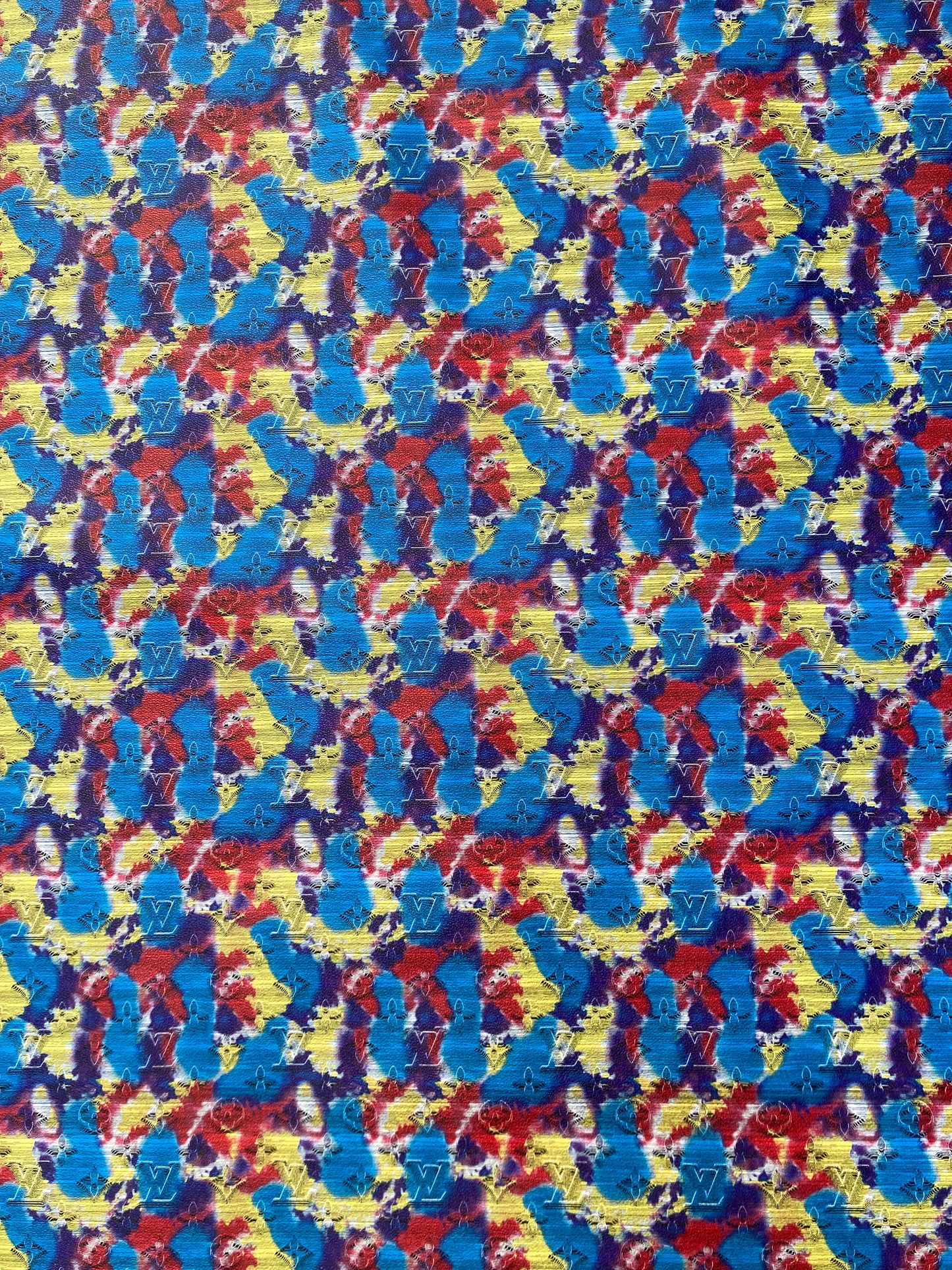 Tissu en cuir LV camouflage personnalisé pour rembourrage fait main