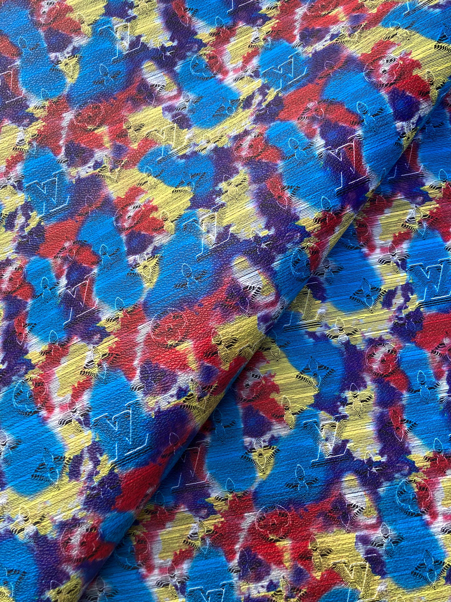 Tissu en cuir LV camouflage personnalisé pour rembourrage fait main