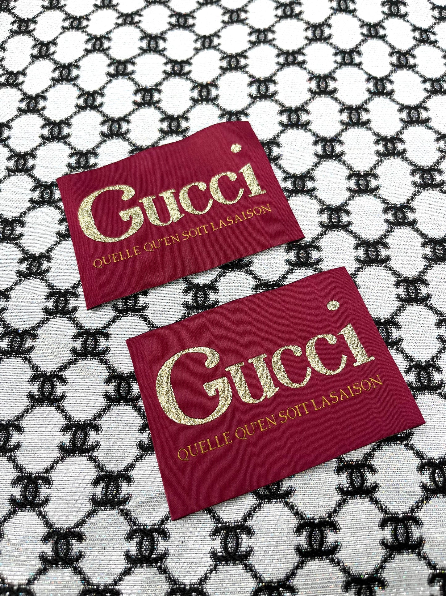 Handgemachte Gucci-Etiketten zum Nähen für handgemachtes DIY