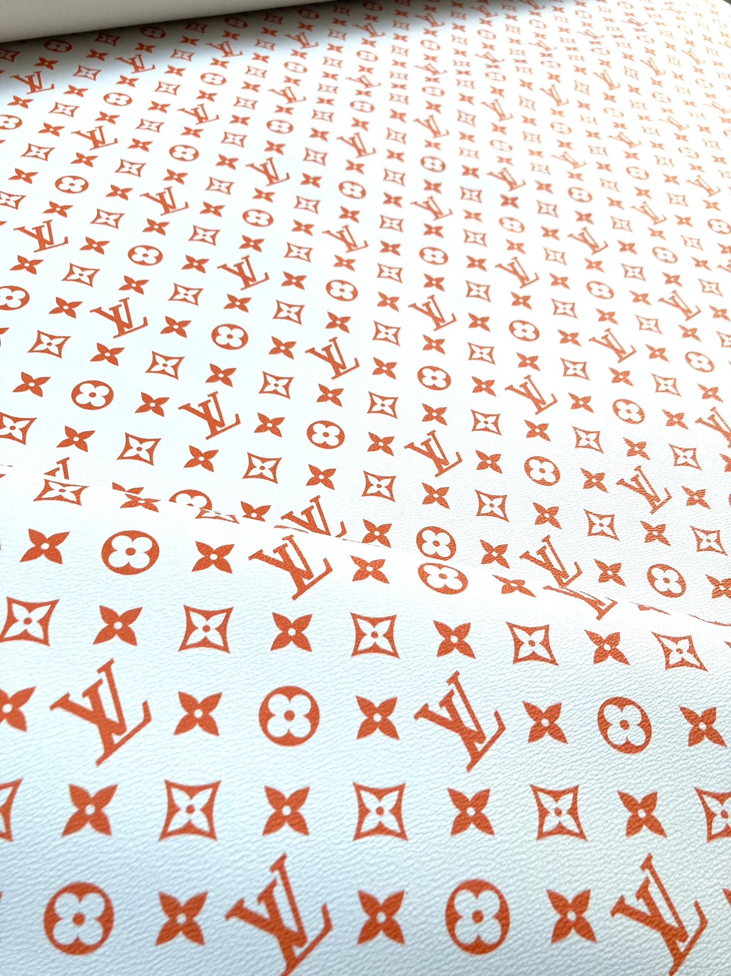 Handgefertigtes orangefarbenes LV-Vinyl für Sneakers