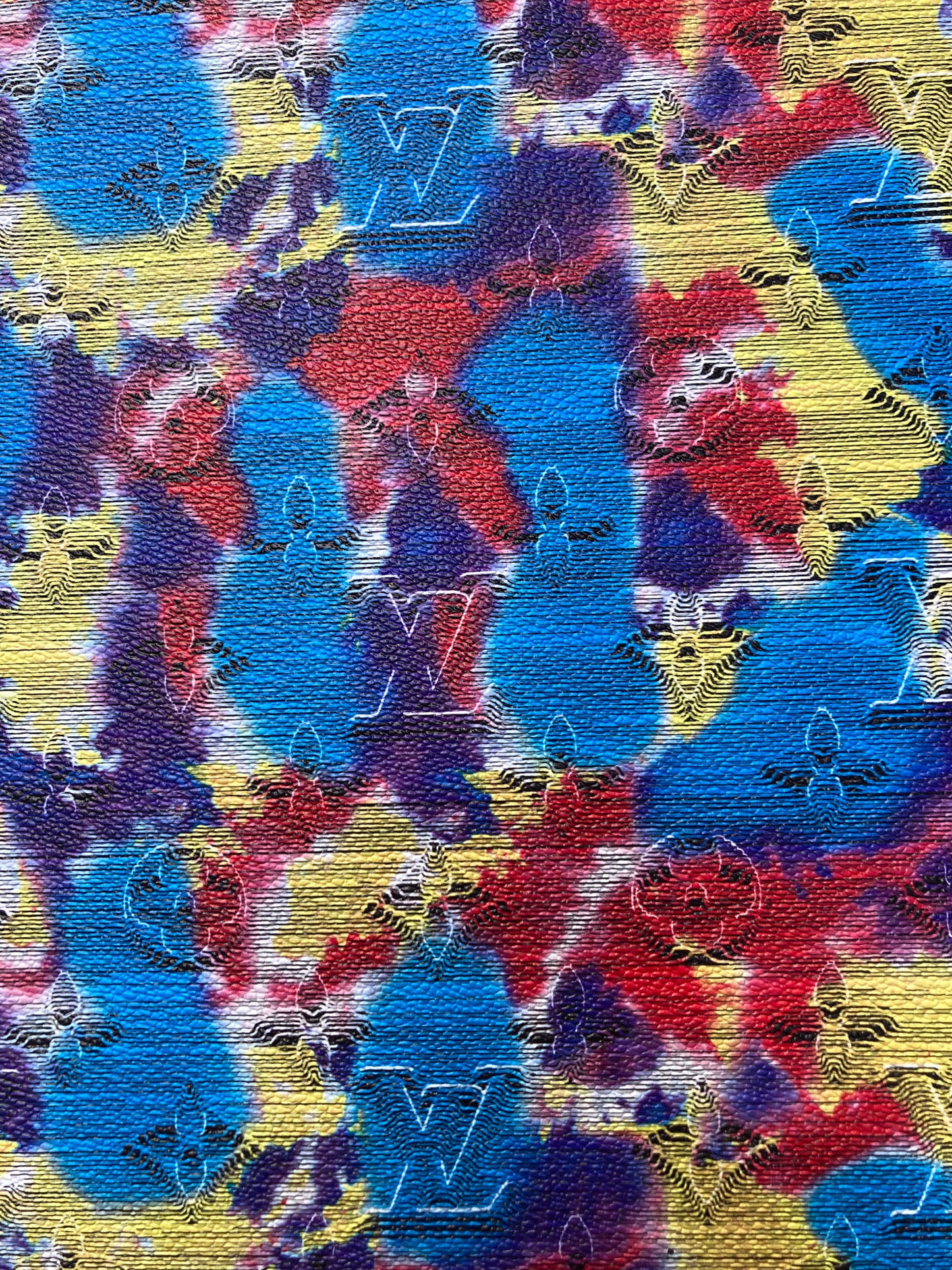 Tissu en cuir LV camouflage personnalisé pour rembourrage fait main