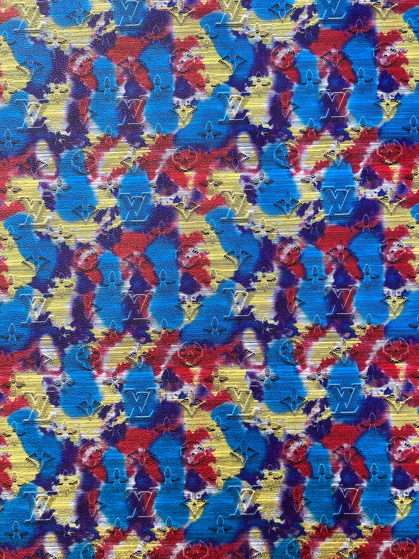 Tissu en cuir LV camouflage personnalisé pour rembourrage fait main