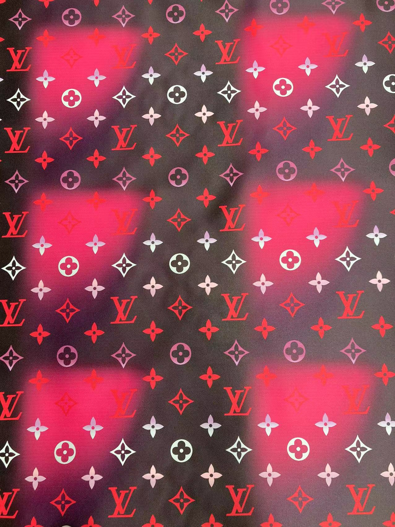 Tissu de créateur en vinyle similicuir noir coloré Lv By the Pool pour personnalisation