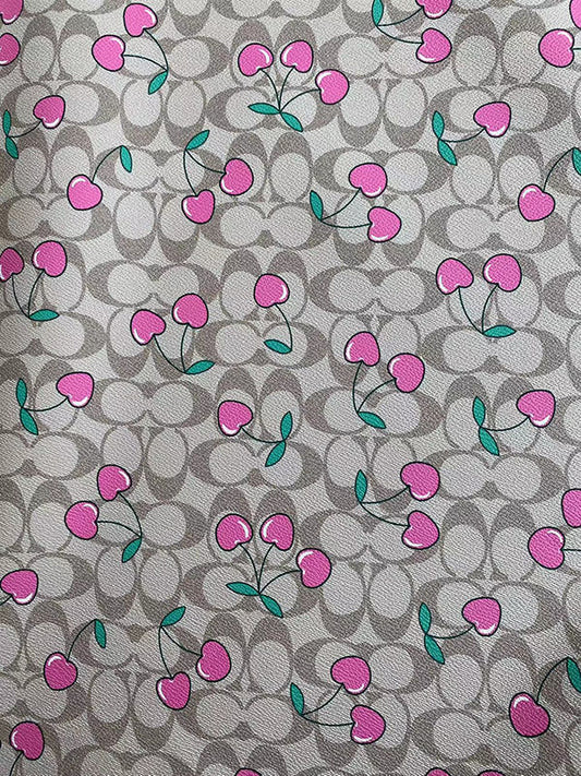 Coach Cherry Cream Leather Sheet for Crocs DIY Handmade