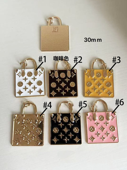 Metal Luxury LV Bag Shape Badge Bag Charm