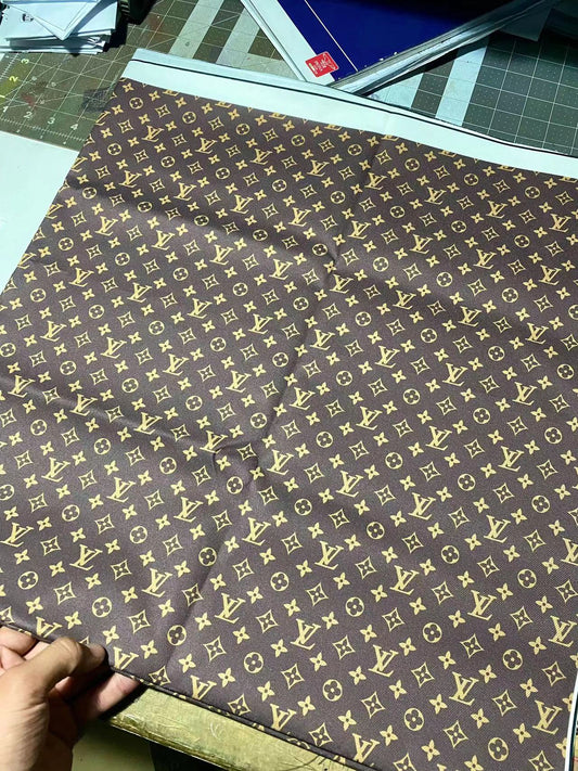 Classic Brown LV Louis Vuitton Cotton Sewing Designer Shirt Fabric