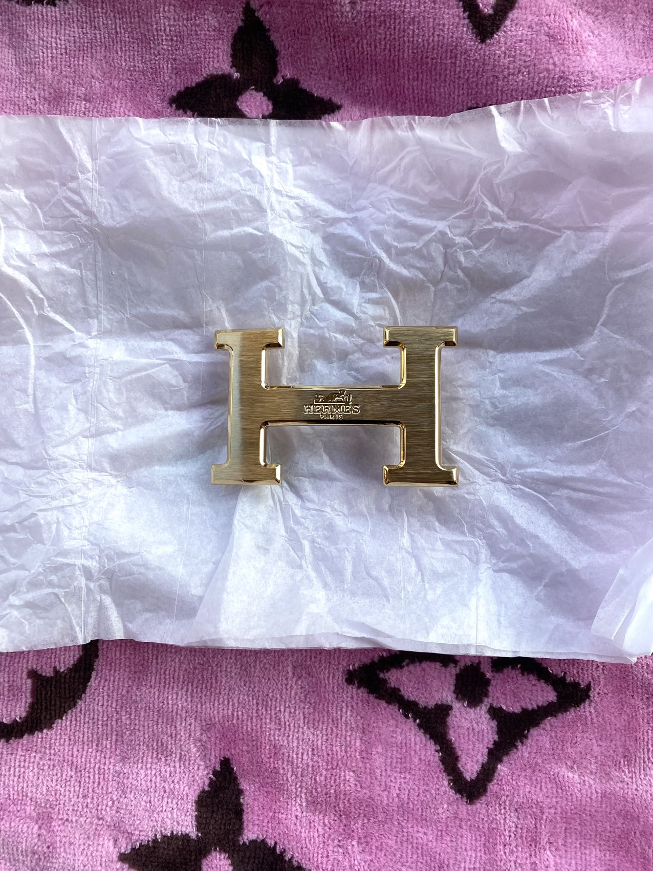 Gold Metal Hermes Belt Buckle Handmade Accessory for Custom DIY Projects