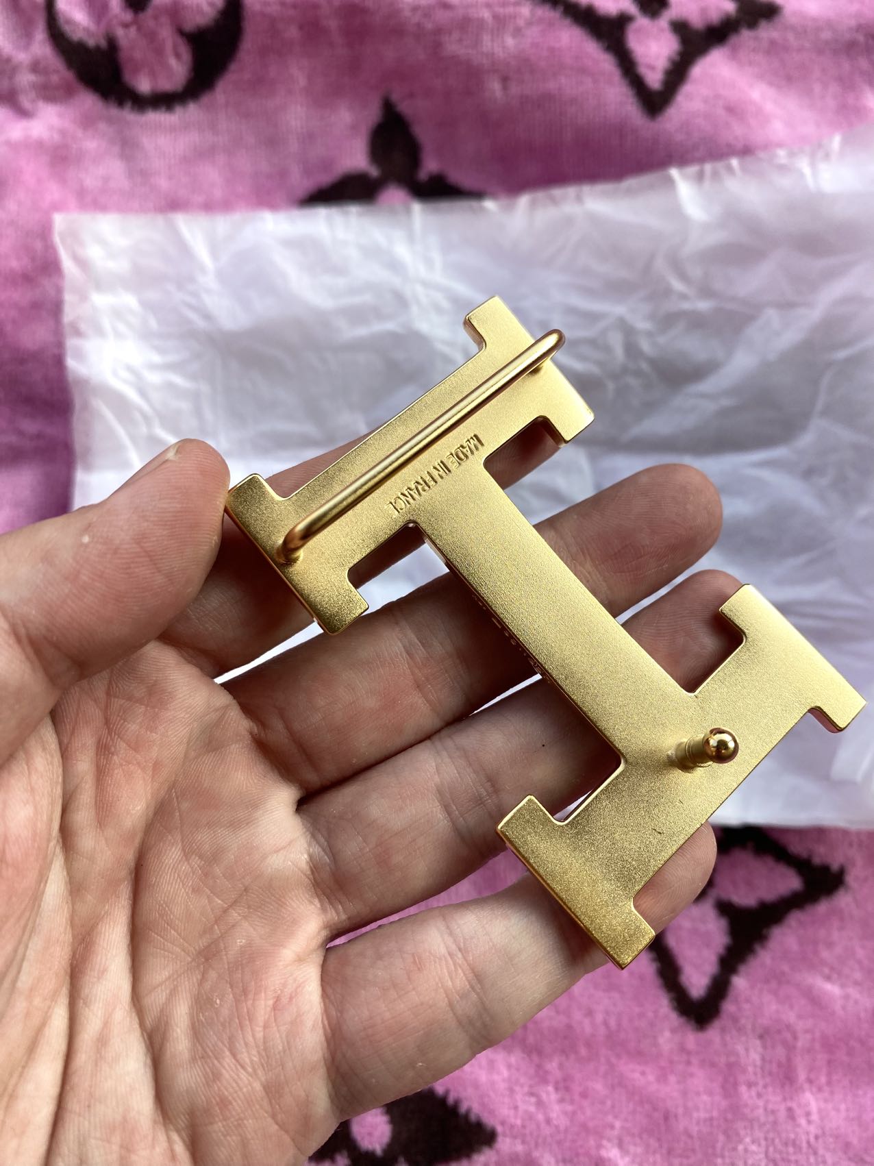 Gold Metal Hermes Belt Buckle Handmade Accessory for Custom DIY Projects