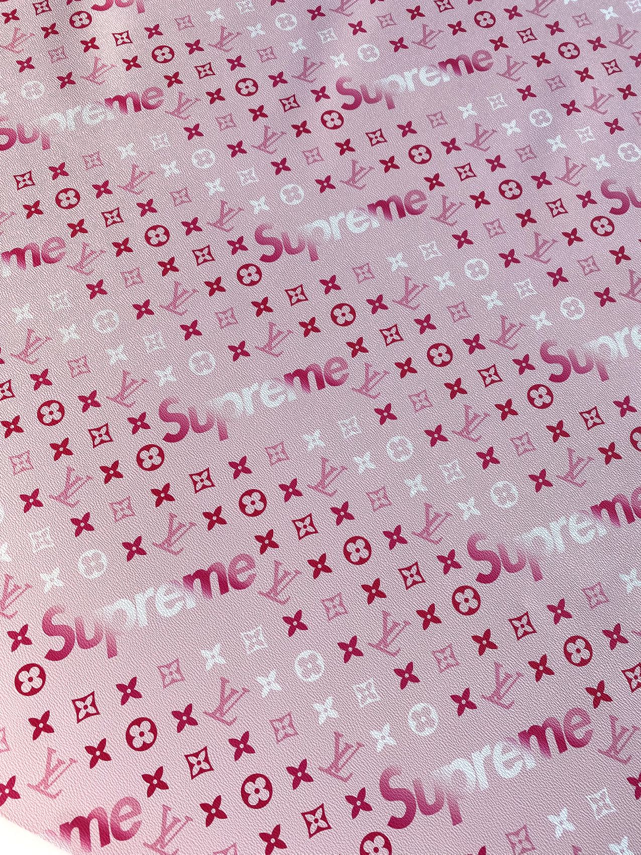 Pink Supreme Louis Vuitton Valentine's Day Designer Fabric Leather Sheet