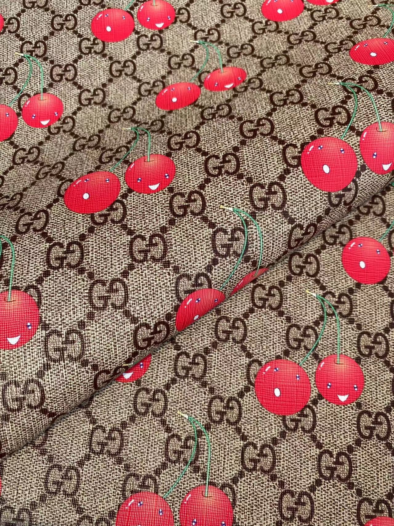 Gucci Cherry Designer Custom DIY Leather Fabric