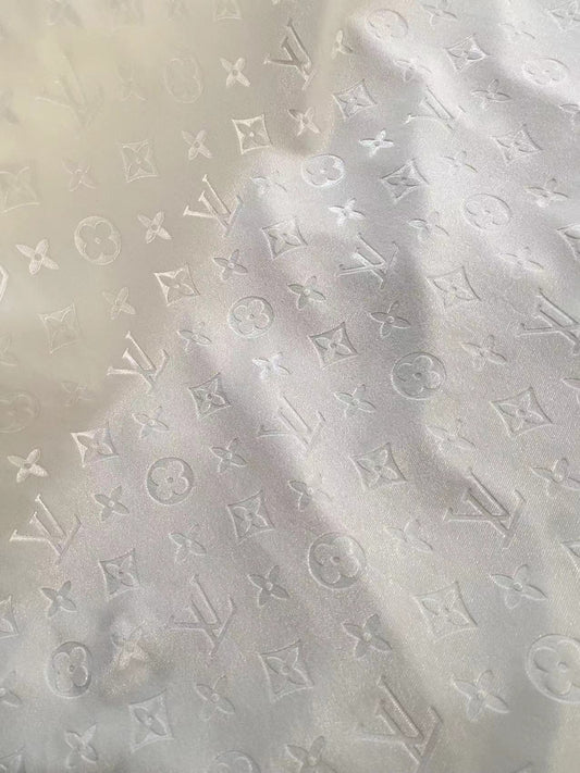 White Velvet Louis Vuitton LV Fabric