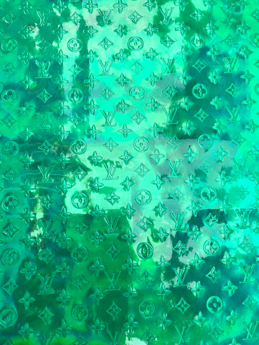 Glänzendes reflektierendes grünes Sprite-Farbleder für individuelle Handarbeit